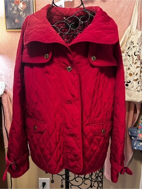 Talbots Red Quilted Puffer Jacket